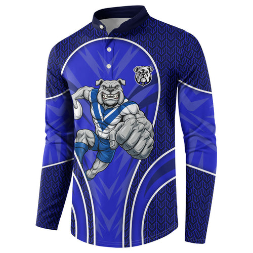 Canterbury Bankstown Bulldogs Rugby Mascot Button Sweatshirt Australian Rugby Culture - Tribal Inspired Bulldog