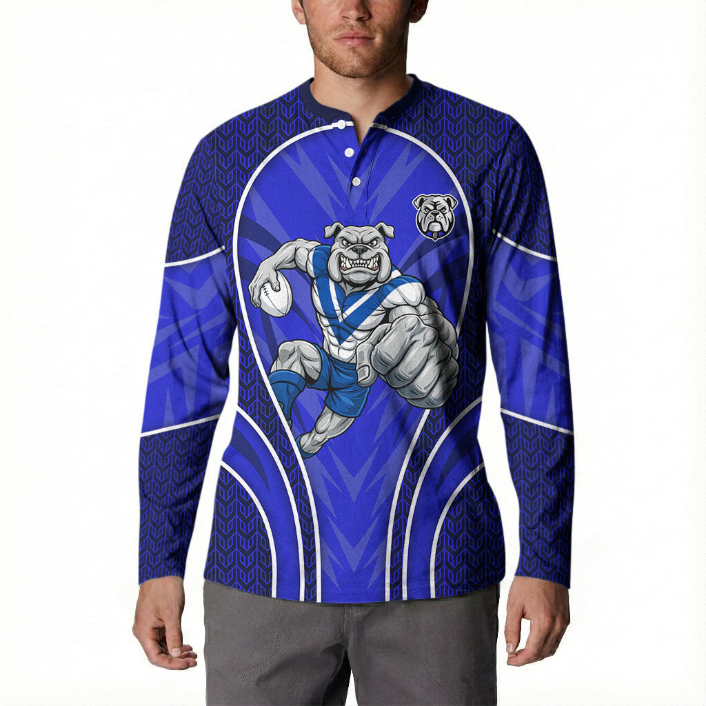 Canterbury Bankstown Bulldogs Rugby Mascot Button Sweatshirt Australian Rugby Culture - Tribal Inspired Bulldog