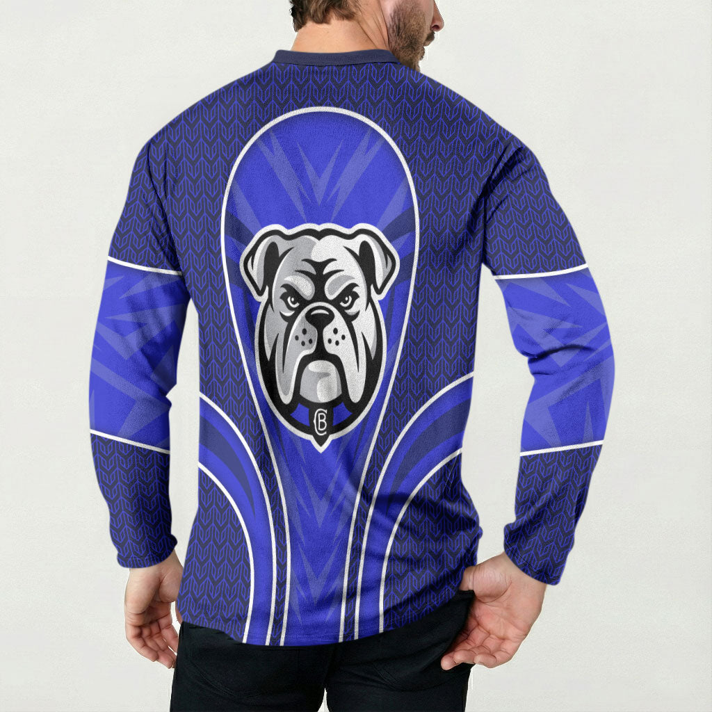 Canterbury Bankstown Bulldogs Rugby Mascot Button Sweatshirt Australian Rugby Culture - Tribal Inspired Bulldog