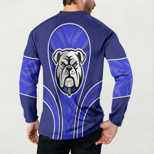 Canterbury Bankstown Bulldogs Rugby Mascot Button Sweatshirt Australian Rugby Culture - Tribal Inspired Bulldog
