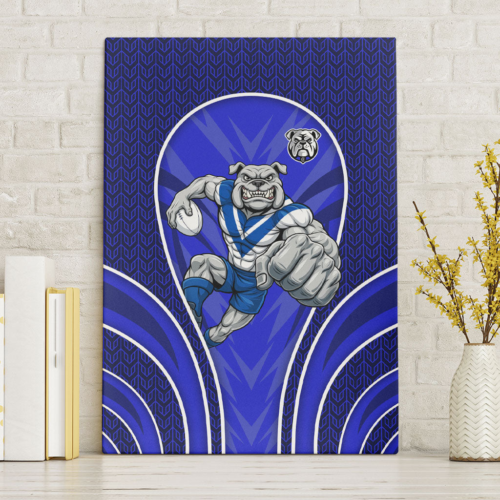 Canterbury Bankstown Bulldogs Rugby Mascot Canvas Wall Art Australian Rugby Culture - Tribal Inspired Bulldog