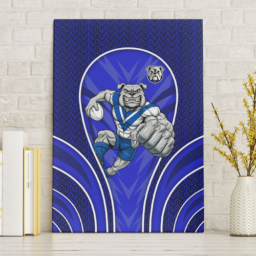 Canterbury Bankstown Bulldogs Rugby Mascot Canvas Wall Art Australian Rugby Culture - Tribal Inspired Bulldog