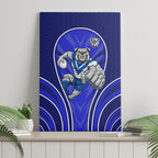 Canterbury Bankstown Bulldogs Rugby Mascot Canvas Wall Art Australian Rugby Culture - Tribal Inspired Bulldog