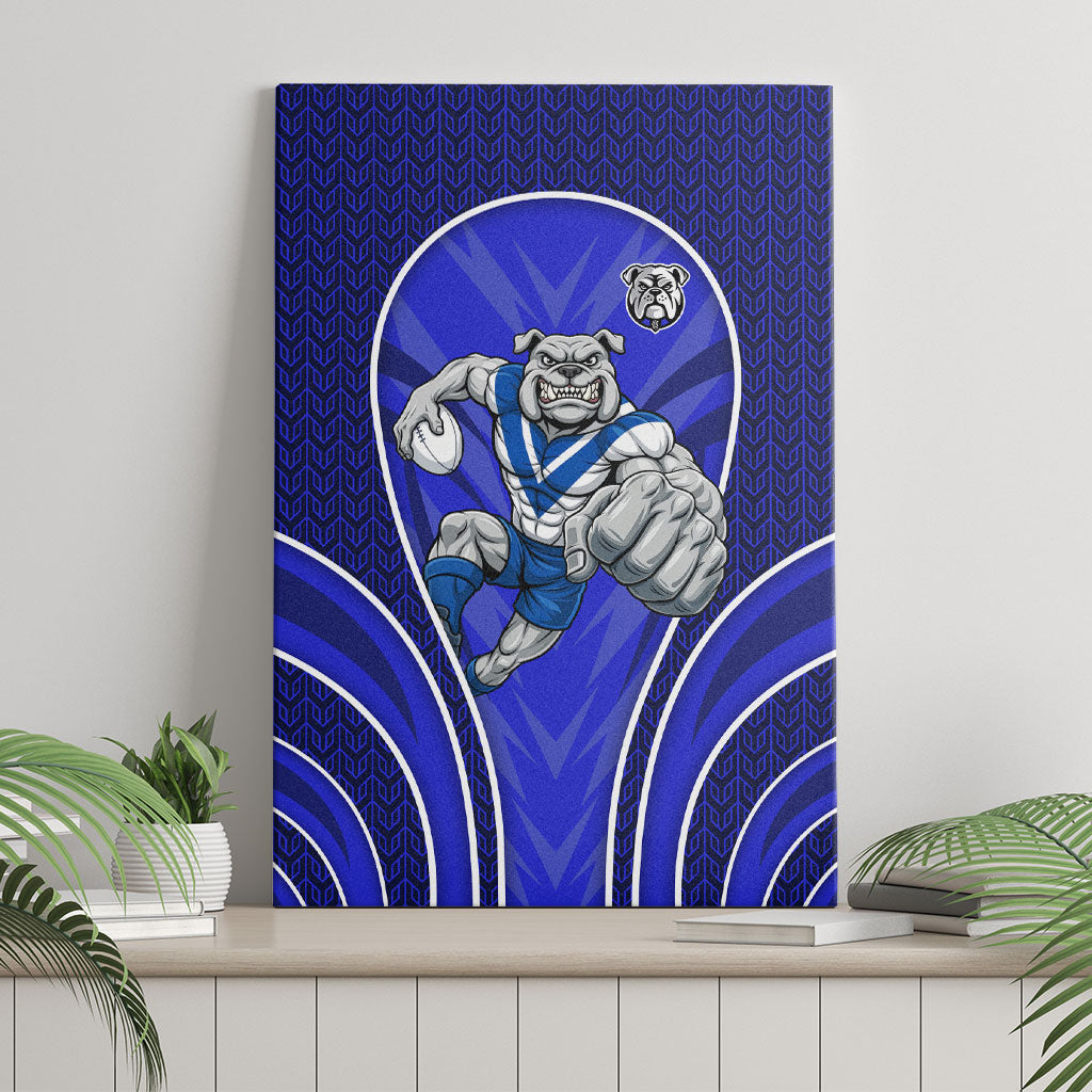 Canterbury Bankstown Bulldogs Rugby Mascot Canvas Wall Art Australian Rugby Culture - Tribal Inspired Bulldog