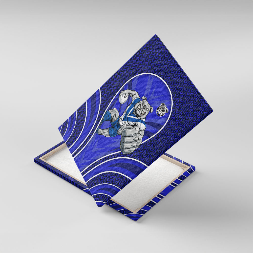Canterbury Bankstown Bulldogs Rugby Mascot Canvas Wall Art Australian Rugby Culture - Tribal Inspired Bulldog