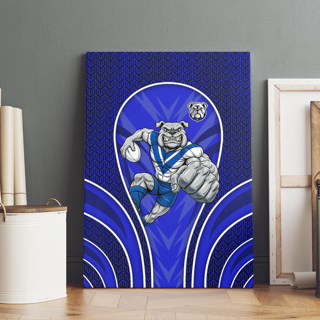 Canterbury Bankstown Bulldogs Rugby Mascot Canvas Wall Art Australian Rugby Culture - Tribal Inspired Bulldog