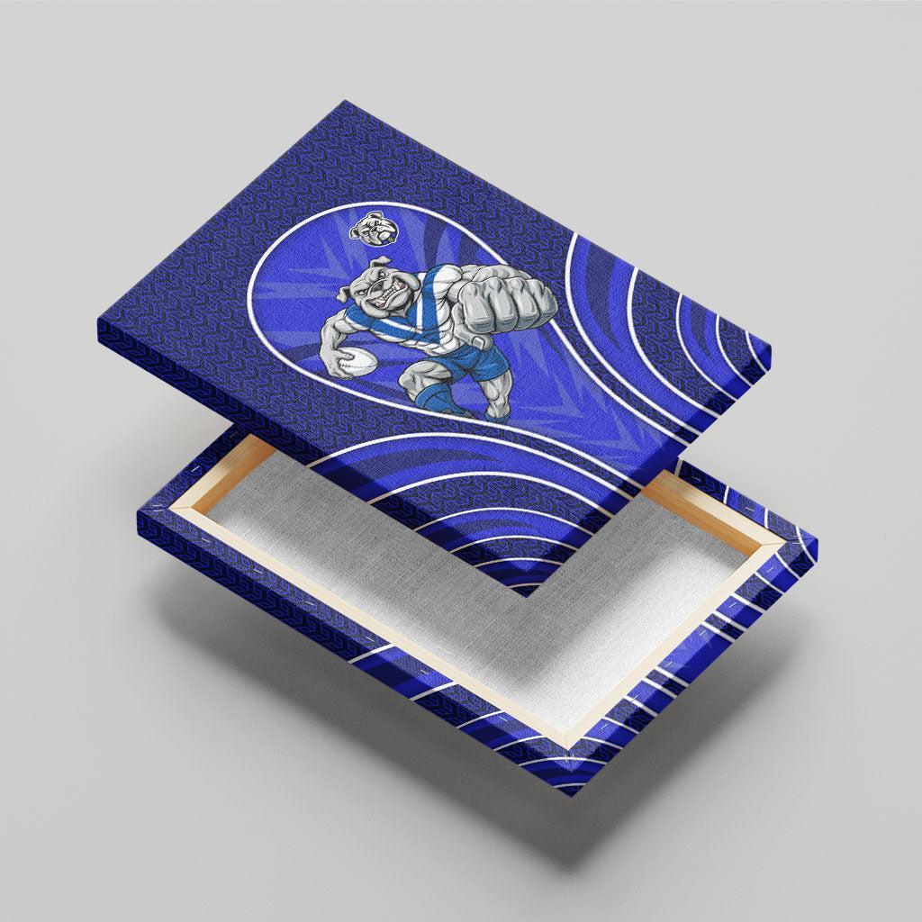 Canterbury Bankstown Bulldogs Rugby Mascot Canvas Wall Art Australian Rugby Culture - Tribal Inspired Bulldog