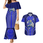 Canterbury Bankstown Bulldogs Rugby Mascot Couples Matching Mermaid Dress and Hawaiian Shirt Australian Rugby Culture - Tribal Inspired Bulldog