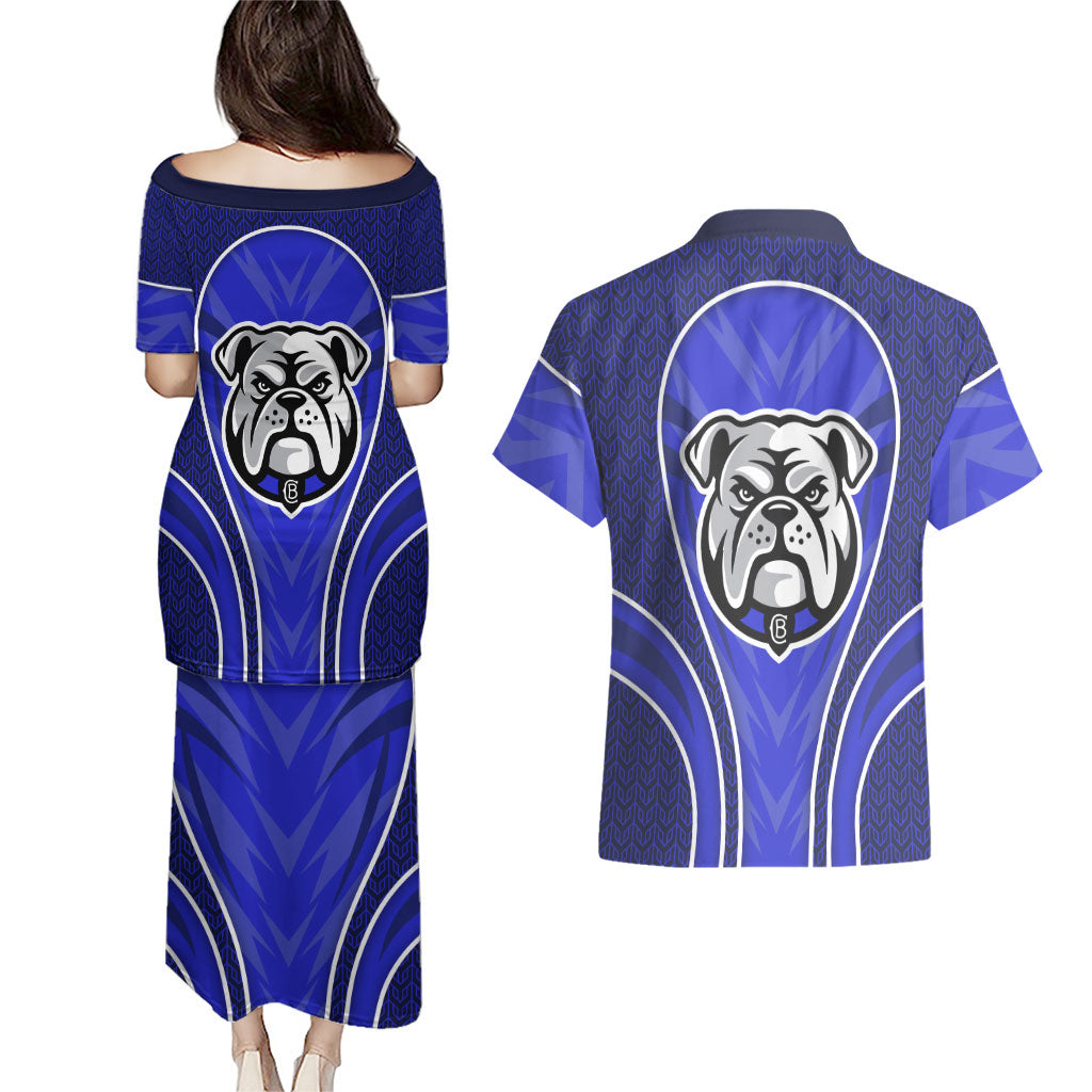 Canterbury Bankstown Bulldogs Rugby Mascot Couples Matching Puletasi and Hawaiian Shirt Australian Rugby Culture - Tribal Inspired Bulldog