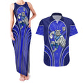 Canterbury Bankstown Bulldogs Rugby Mascot Couples Matching Tank Maxi Dress and Hawaiian Shirt Australian Rugby Culture - Tribal Inspired Bulldog