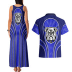 Canterbury Bankstown Bulldogs Rugby Mascot Couples Matching Tank Maxi Dress and Hawaiian Shirt Australian Rugby Culture - Tribal Inspired Bulldog