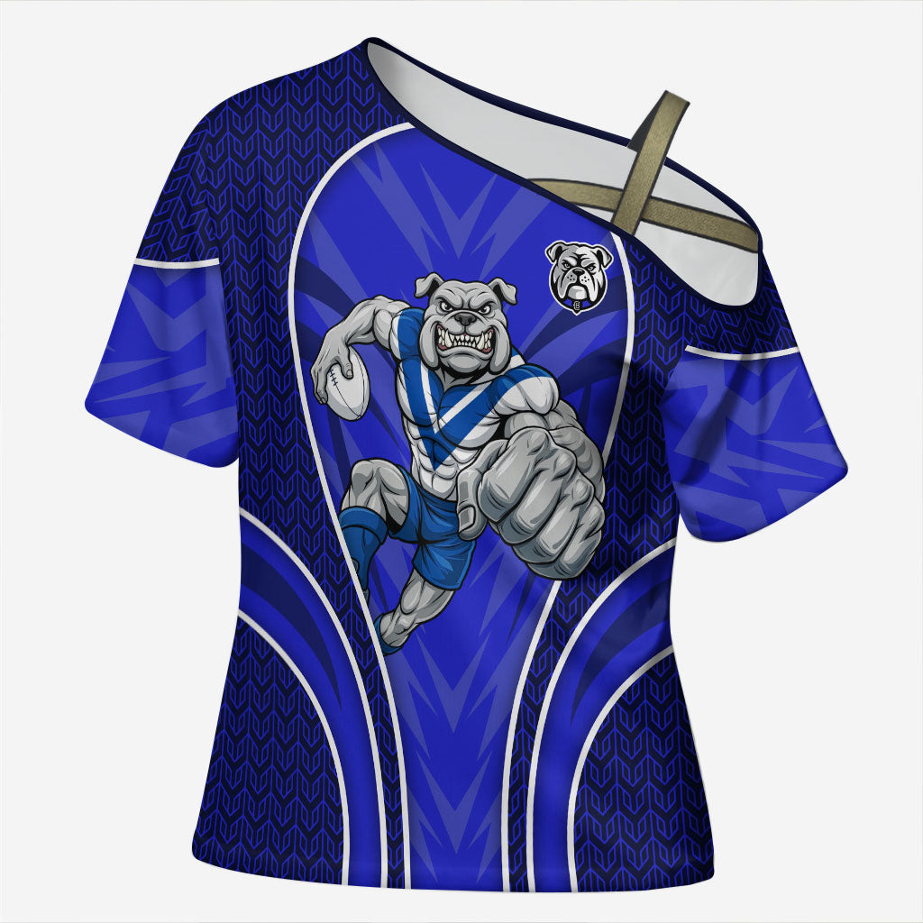 Canterbury Bankstown Bulldogs Rugby Mascot Cross Shoulder Shirt Australian Rugby Culture - Tribal Inspired Bulldog