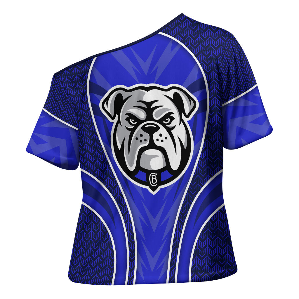 Canterbury Bankstown Bulldogs Rugby Mascot Cross Shoulder Shirt Australian Rugby Culture - Tribal Inspired Bulldog