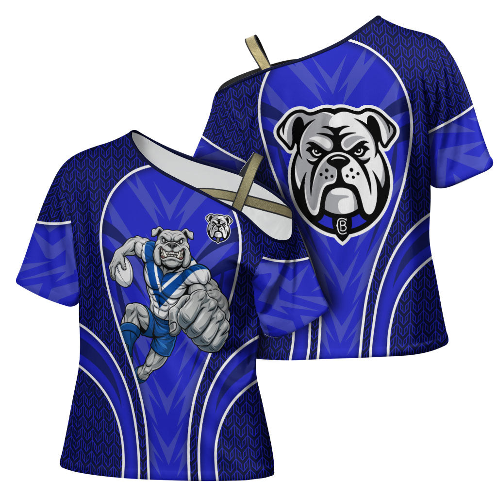 Canterbury Bankstown Bulldogs Rugby Mascot Cross Shoulder Shirt Australian Rugby Culture - Tribal Inspired Bulldog