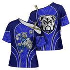 Canterbury Bankstown Bulldogs Rugby Mascot Cross Shoulder Shirt Australian Rugby Culture - Tribal Inspired Bulldog