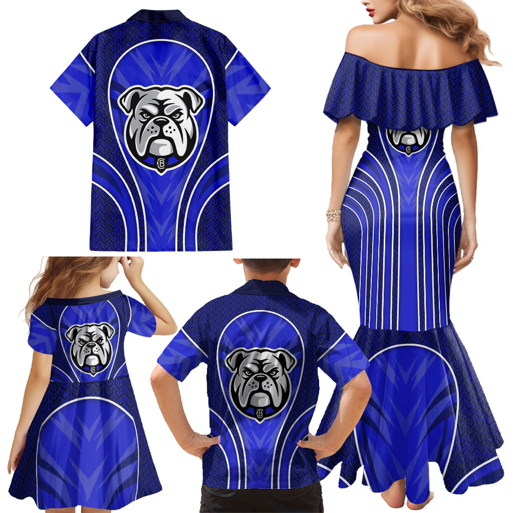 Canterbury Bankstown Bulldogs Rugby Mascot Family Matching Mermaid Dress and Hawaiian Shirt Australian Rugby Culture - Tribal Inspired Bulldog