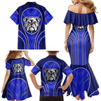 Canterbury Bankstown Bulldogs Rugby Mascot Family Matching Mermaid Dress and Hawaiian Shirt Australian Rugby Culture - Tribal Inspired Bulldog