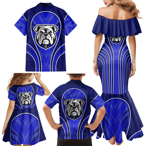Canterbury Bankstown Bulldogs Rugby Mascot Family Matching Mermaid Dress and Hawaiian Shirt Australian Rugby Culture - Tribal Inspired Bulldog