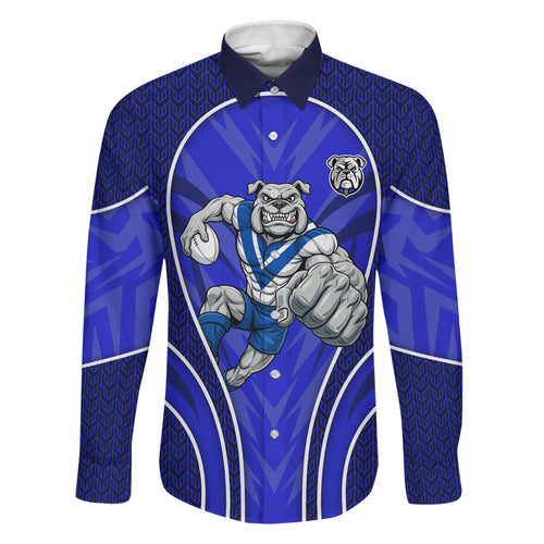 Canterbury Bankstown Bulldogs Rugby Mascot Family Matching Off Shoulder Short Dress and Hawaiian Shirt Australian Rugby Culture - Tribal Inspired Bulldog
