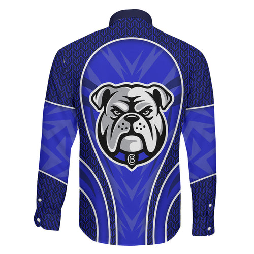 Canterbury Bankstown Bulldogs Rugby Mascot Family Matching Off Shoulder Short Dress and Hawaiian Shirt Australian Rugby Culture - Tribal Inspired Bulldog