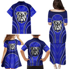 Canterbury Bankstown Bulldogs Rugby Mascot Family Matching Puletasi and Hawaiian Shirt Australian Rugby Culture - Tribal Inspired Bulldog