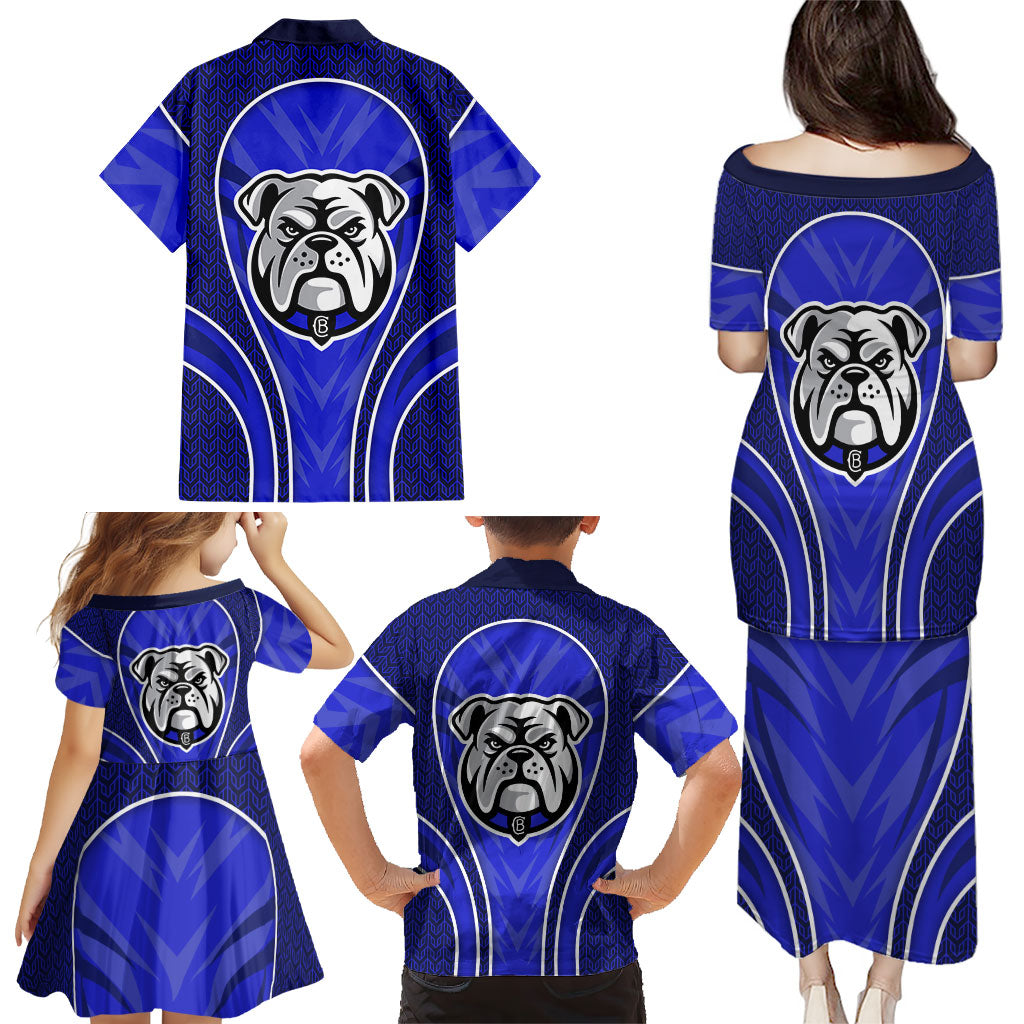 Canterbury Bankstown Bulldogs Rugby Mascot Family Matching Puletasi and Hawaiian Shirt Australian Rugby Culture - Tribal Inspired Bulldog
