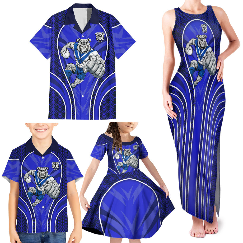 Canterbury Bankstown Bulldogs Rugby Mascot Family Matching Tank Maxi Dress and Hawaiian Shirt Australian Rugby Culture - Tribal Inspired Bulldog