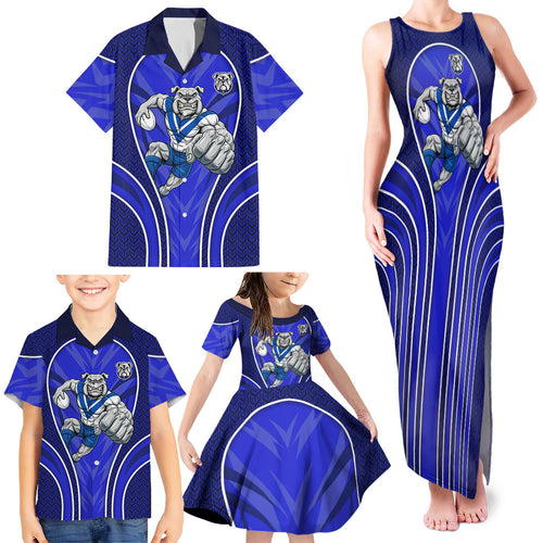 Canterbury Bankstown Bulldogs Rugby Mascot Family Matching Tank Maxi Dress and Hawaiian Shirt Australian Rugby Culture - Tribal Inspired Bulldog
