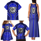 Canterbury Bankstown Bulldogs Rugby Mascot Family Matching Tank Maxi Dress and Hawaiian Shirt Australian Rugby Culture - Tribal Inspired Bulldog