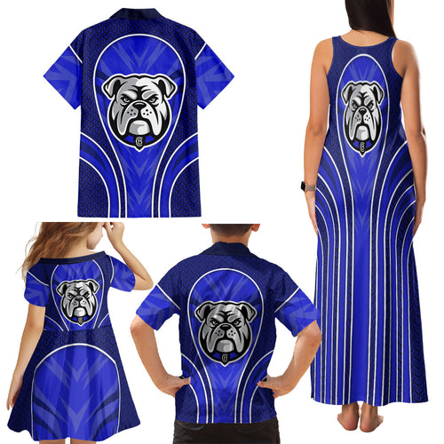 Canterbury Bankstown Bulldogs Rugby Mascot Family Matching Tank Maxi Dress and Hawaiian Shirt Australian Rugby Culture - Tribal Inspired Bulldog