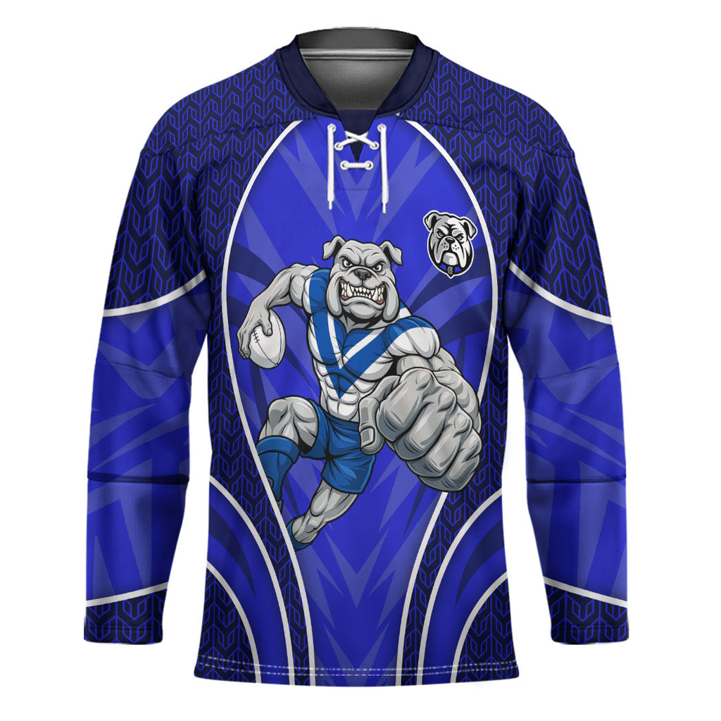 Canterbury Bankstown Bulldogs Rugby Mascot Hockey Jersey Australian Rugby Culture - Tribal Inspired Bulldog