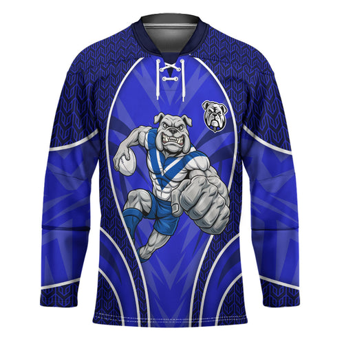 Canterbury Bankstown Bulldogs Rugby Mascot Hockey Jersey Australian Rugby Culture - Tribal Inspired Bulldog