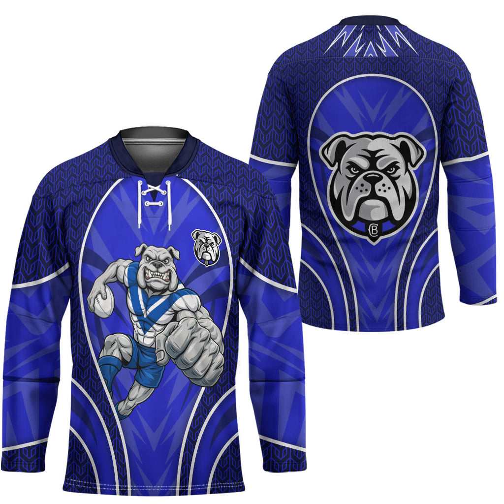 Canterbury Bankstown Bulldogs Rugby Mascot Hockey Jersey Australian Rugby Culture - Tribal Inspired Bulldog