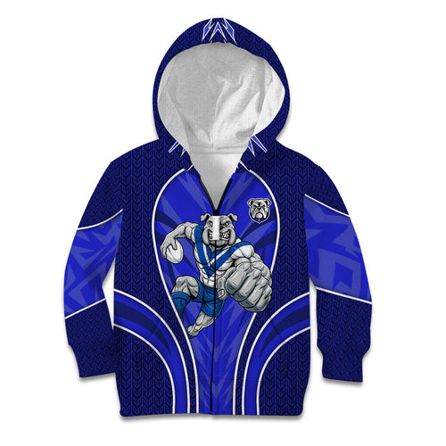 Canterbury Bankstown Bulldogs Rugby Mascot Kid Hoodie Australian Rugby Culture - Tribal Inspired Bulldog