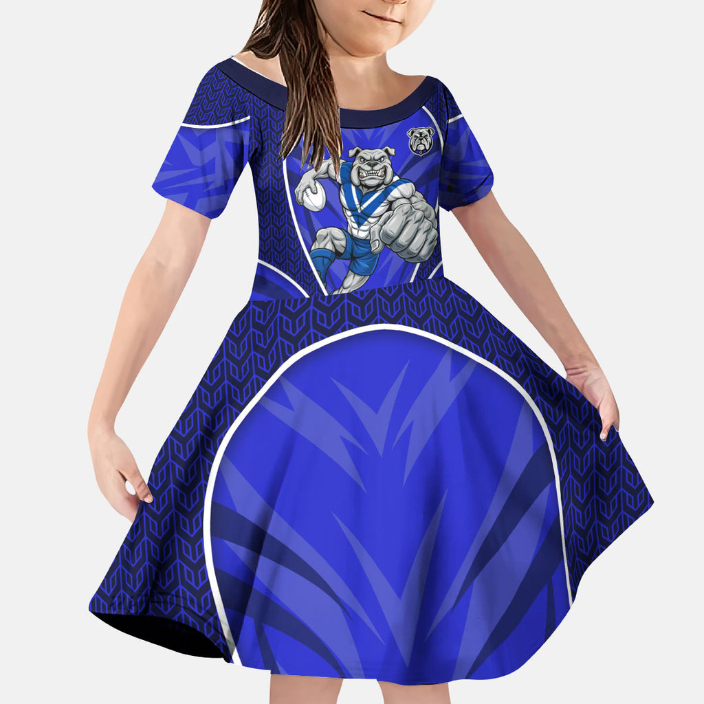 Canterbury Bankstown Bulldogs Rugby Mascot Kid Short Sleeve Dress Australian Rugby Culture - Tribal Inspired Bulldog