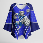 Canterbury Bankstown Bulldogs Rugby Mascot Kimono Sleeve Blouse Australian Rugby Culture - Tribal Inspired Bulldog
