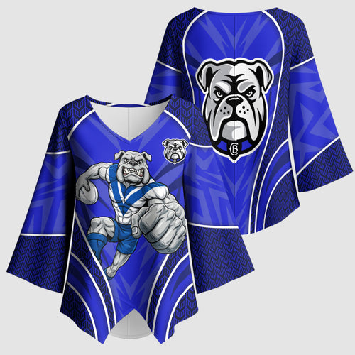 Canterbury Bankstown Bulldogs Rugby Mascot Kimono Sleeve Blouse Australian Rugby Culture - Tribal Inspired Bulldog