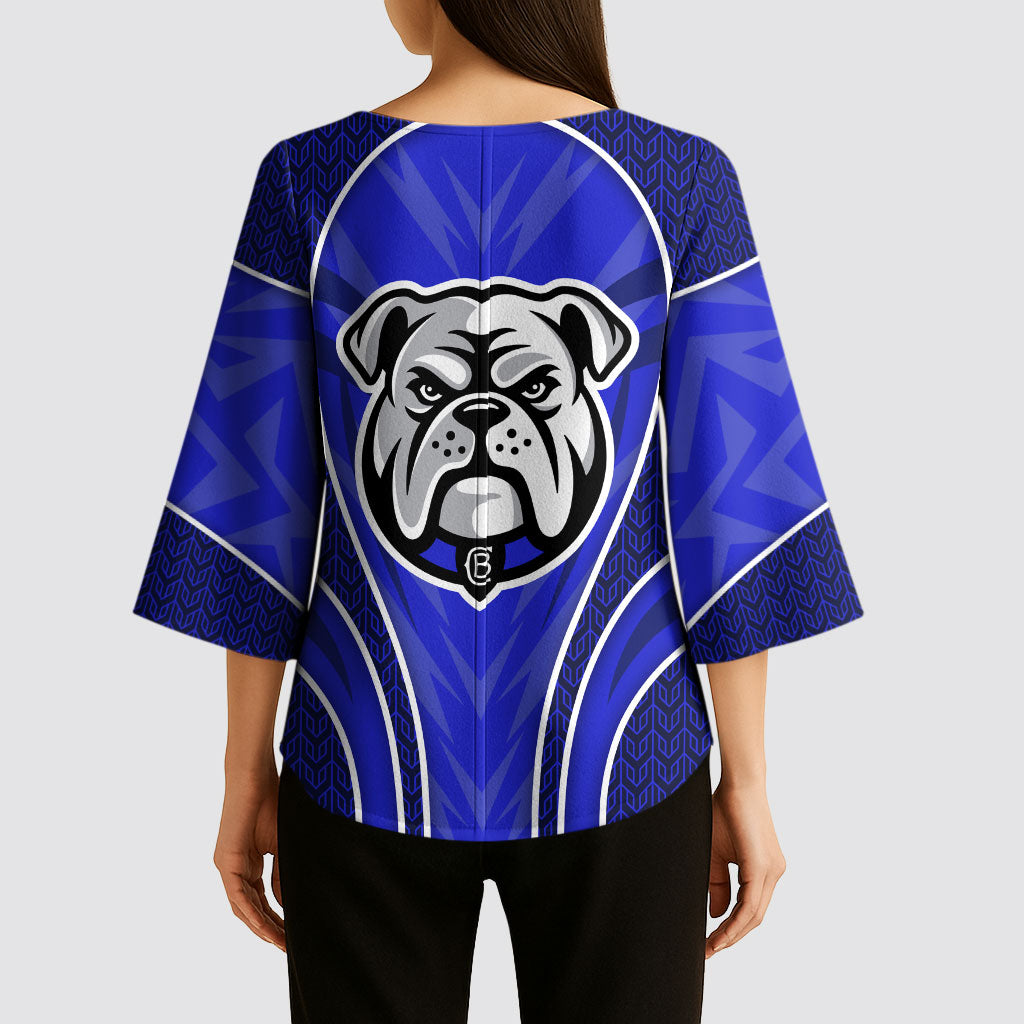 Canterbury Bankstown Bulldogs Rugby Mascot Kimono Sleeve Blouse Australian Rugby Culture - Tribal Inspired Bulldog