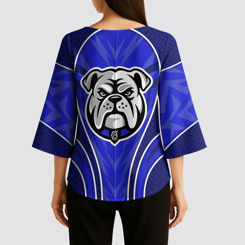 Canterbury Bankstown Bulldogs Rugby Mascot Kimono Sleeve Blouse Australian Rugby Culture - Tribal Inspired Bulldog