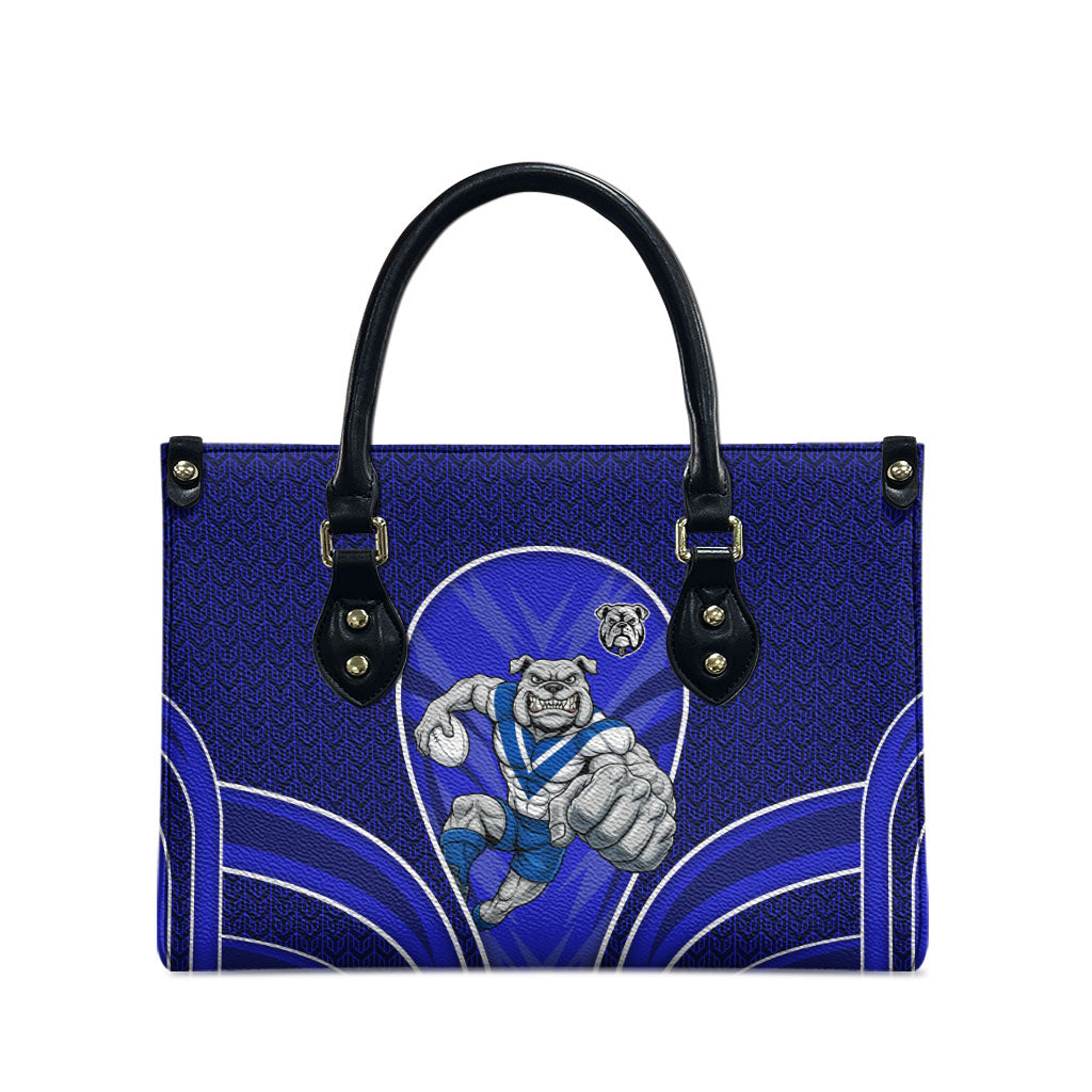 Canterbury Bankstown Bulldogs Rugby Mascot Leather Bag Australian Rugby Culture - Tribal Inspired Bulldog