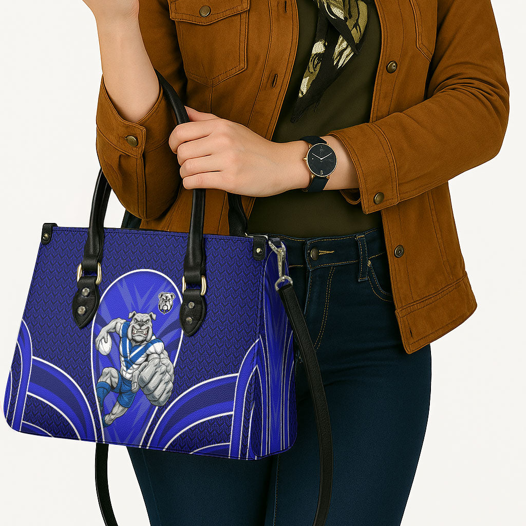 Canterbury Bankstown Bulldogs Rugby Mascot Leather Bag Australian Rugby Culture - Tribal Inspired Bulldog