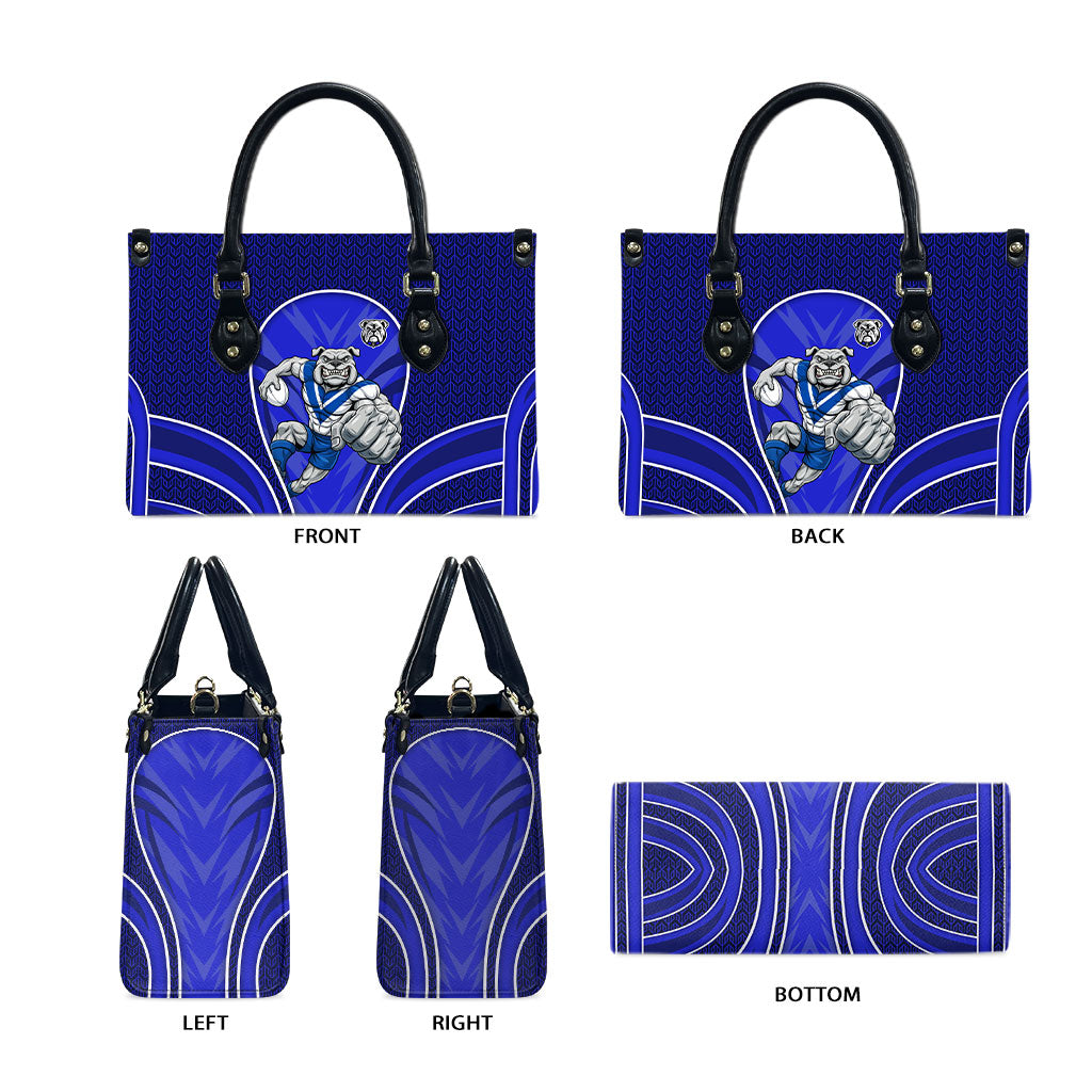 Canterbury Bankstown Bulldogs Rugby Mascot Leather Bag Australian Rugby Culture - Tribal Inspired Bulldog