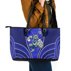 Canterbury Bankstown Bulldogs Rugby Mascot Leather Tote Bag Australian Rugby Culture - Tribal Inspired Bulldog