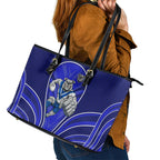 Canterbury Bankstown Bulldogs Rugby Mascot Leather Tote Bag Australian Rugby Culture - Tribal Inspired Bulldog