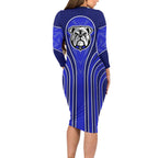 Canterbury Bankstown Bulldogs Rugby Mascot Long Sleeve Bodycon Dress Australian Rugby Culture - Tribal Inspired Bulldog