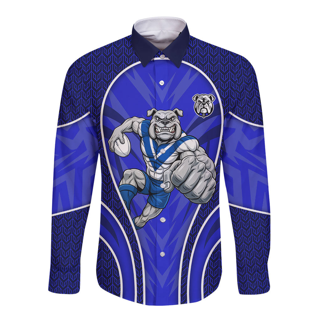 Canterbury Bankstown Bulldogs Rugby Mascot Long Sleeve Button Shirt Australian Rugby Culture - Tribal Inspired Bulldog