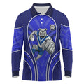 Canterbury Bankstown Bulldogs Rugby Mascot Long Sleeve Polo Shirt Australian Rugby Culture - Tribal Inspired Bulldog