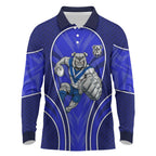 Canterbury Bankstown Bulldogs Rugby Mascot Long Sleeve Polo Shirt Australian Rugby Culture - Tribal Inspired Bulldog