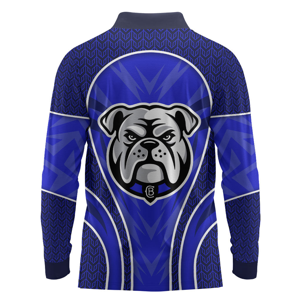 Canterbury Bankstown Bulldogs Rugby Mascot Long Sleeve Polo Shirt Australian Rugby Culture - Tribal Inspired Bulldog