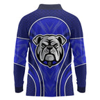 Canterbury Bankstown Bulldogs Rugby Mascot Long Sleeve Polo Shirt Australian Rugby Culture - Tribal Inspired Bulldog